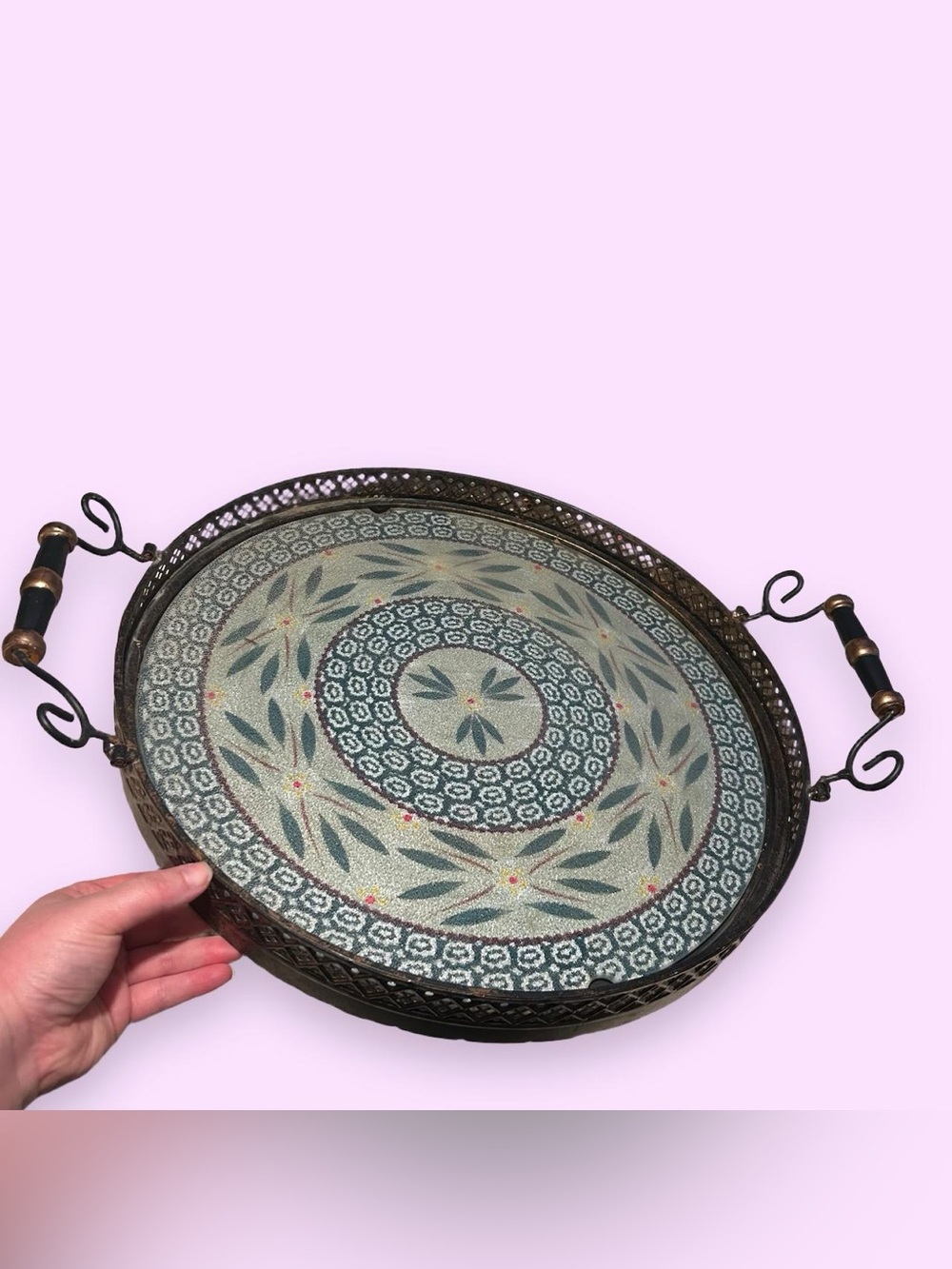 Old World Green Serving Tray